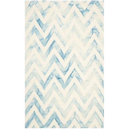 SAFAVIEH Dip Dyed Hand Tufted Rectangle Rug- Ivory - Turquoise- 9 x 12 ft. DDY715H-9